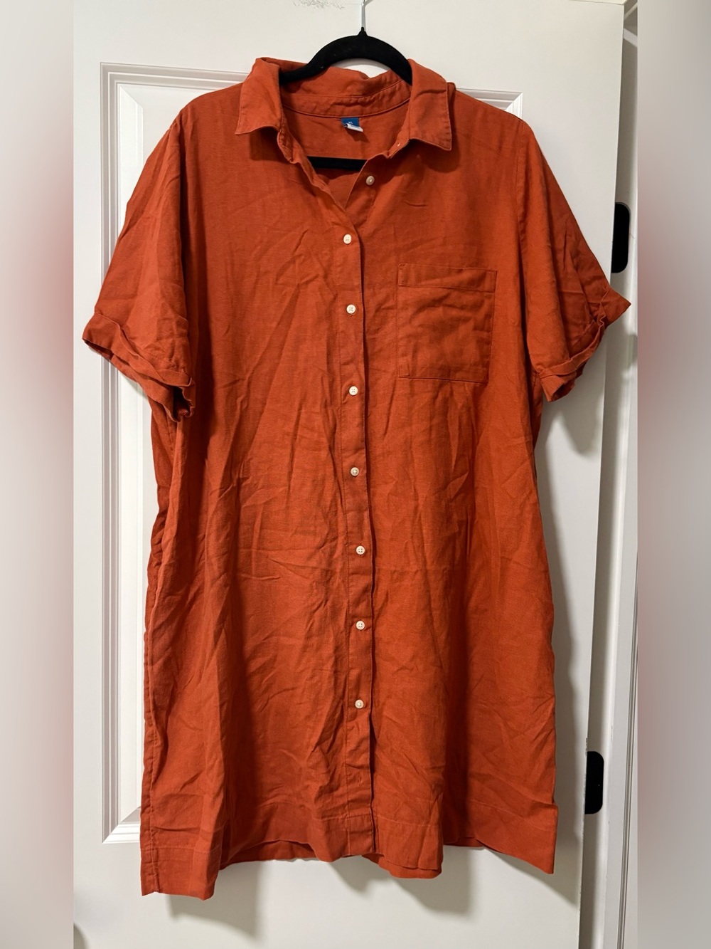 Old Navy Women's Button-Down Shirt Dress in Burnt Orange
